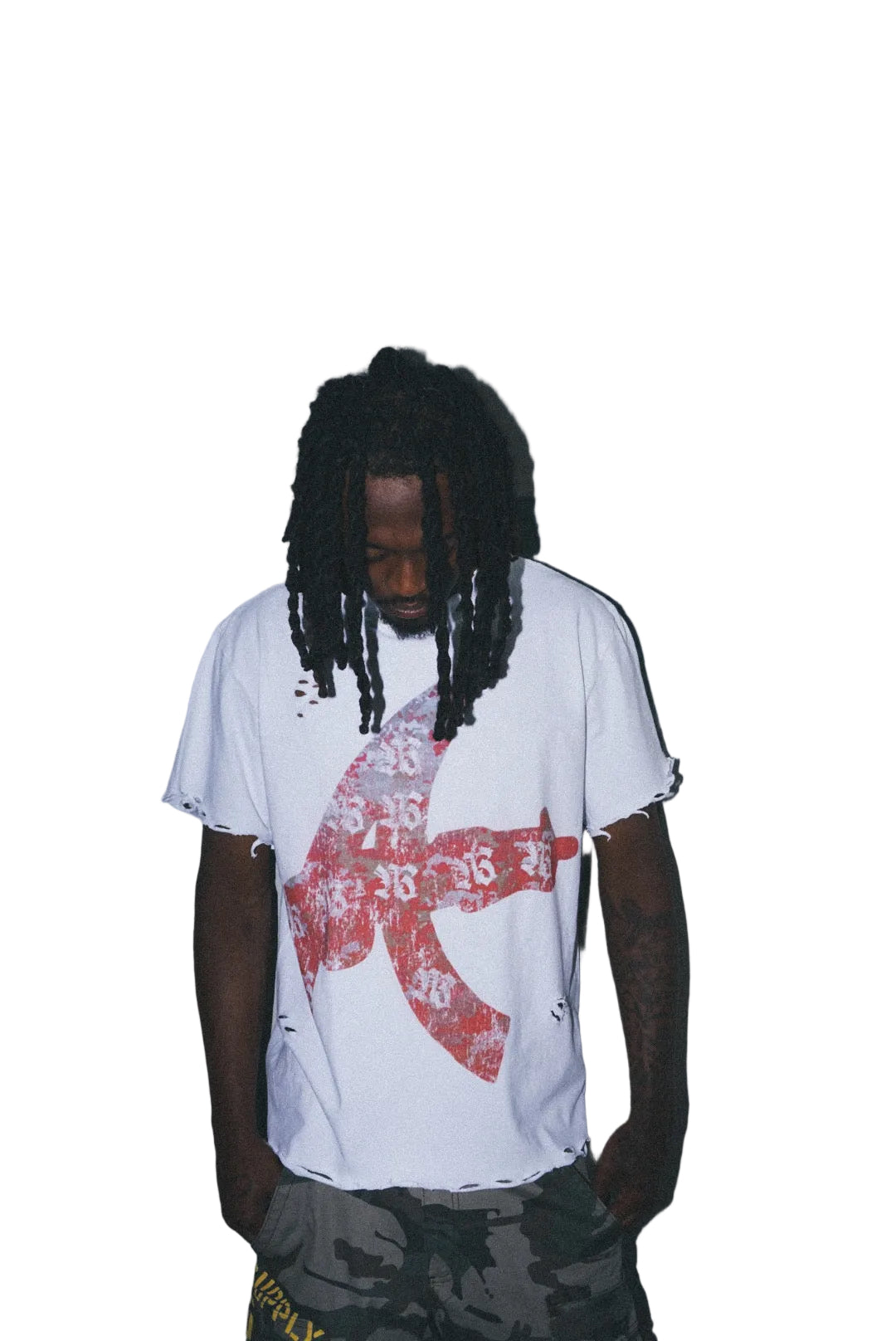 WHITE RED DRAC TEE